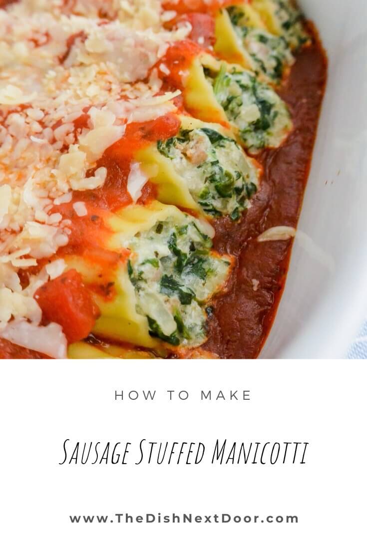 Sausage Stuffed Manicotti - The Dish Next Door