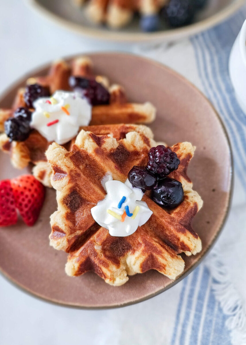 Overnight peanut butter waffles