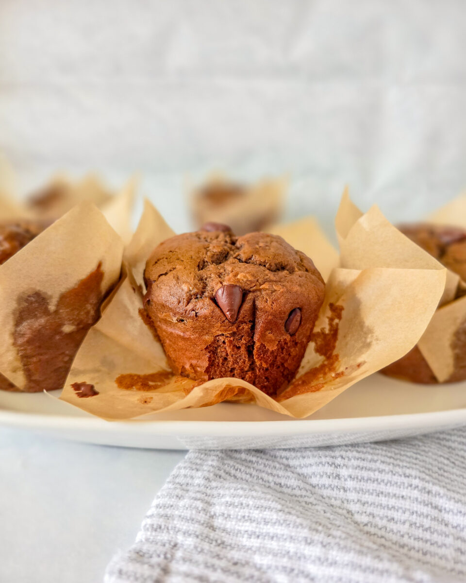 Chocolate Peanut Butter Banana Muffins